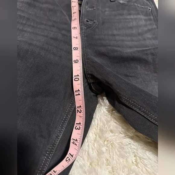 OLD NAVY Vintage Black Distressed Highrise Straight Denlm Jeans Sz.6X26 1/2** - Picture 5 of 8